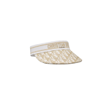 D-Smash Dior Oblique Visor  White and Gold-Tone Embroidery