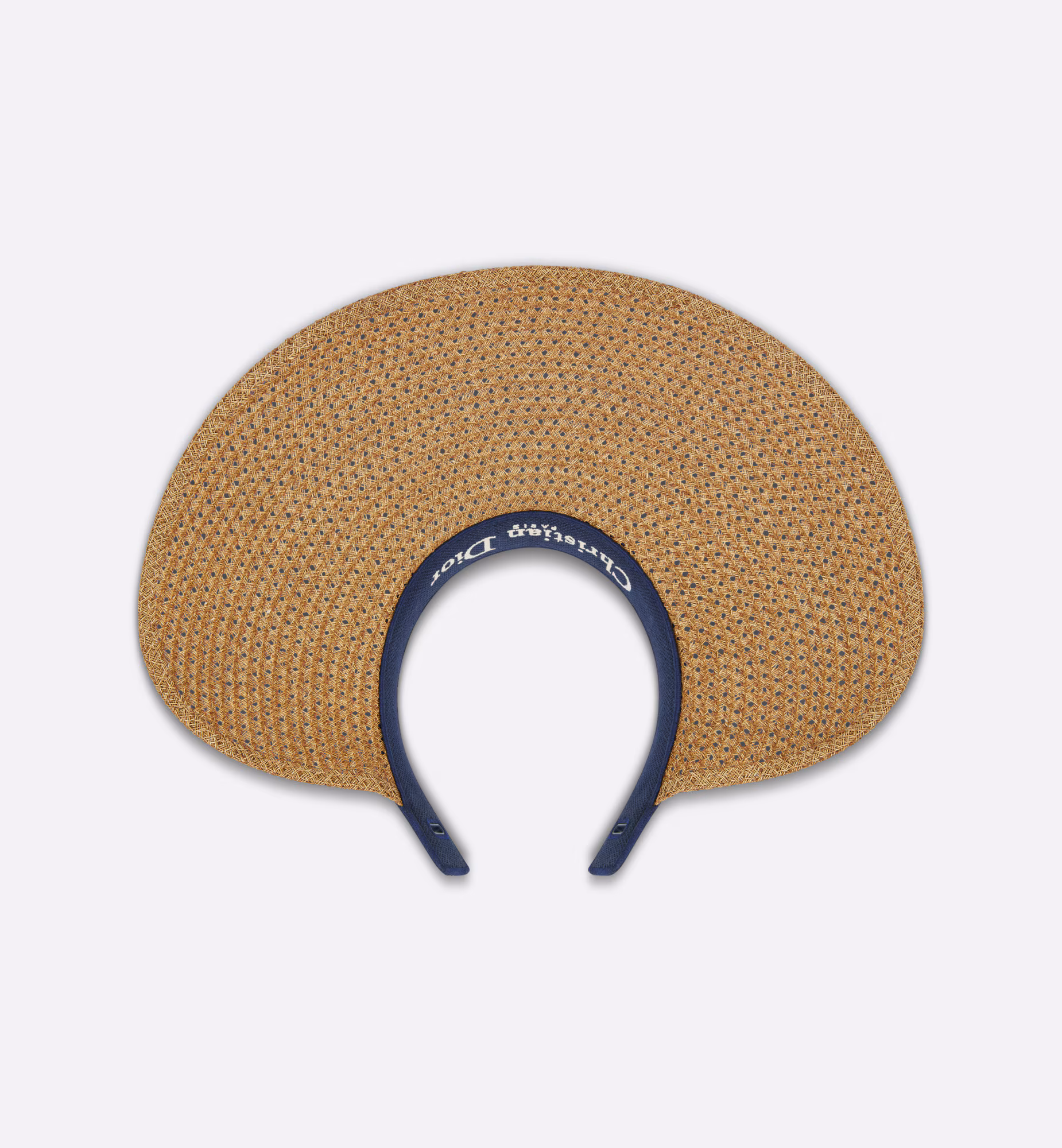 Dioriviera D-Ocean Visor with Mitzah  Straw with Navy Blue and White Embroidered Band - Image 7