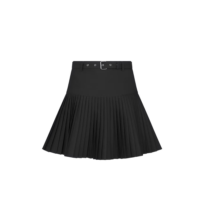 1705406157_427J18A3332_X9000_E01_GHC. Pleated Miniskirt Black Cotton Gabardine - Image 1