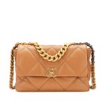 Caramel Quilted Lambskin Medium 19