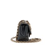 Black Quilted Lambskin Mini Rectangular Coco Charms Flap Bag - Image 4