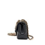 Black Quilted Lambskin Mini Rectangular Coco Charms Flap Bag - Image 2
