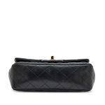 Black Quilted Lambskin Mini Rectangular Coco Charms Flap Bag - Image 5