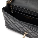 Black Quilted Lambskin Mini Rectangular Coco Charms Flap Bag - Image 6
