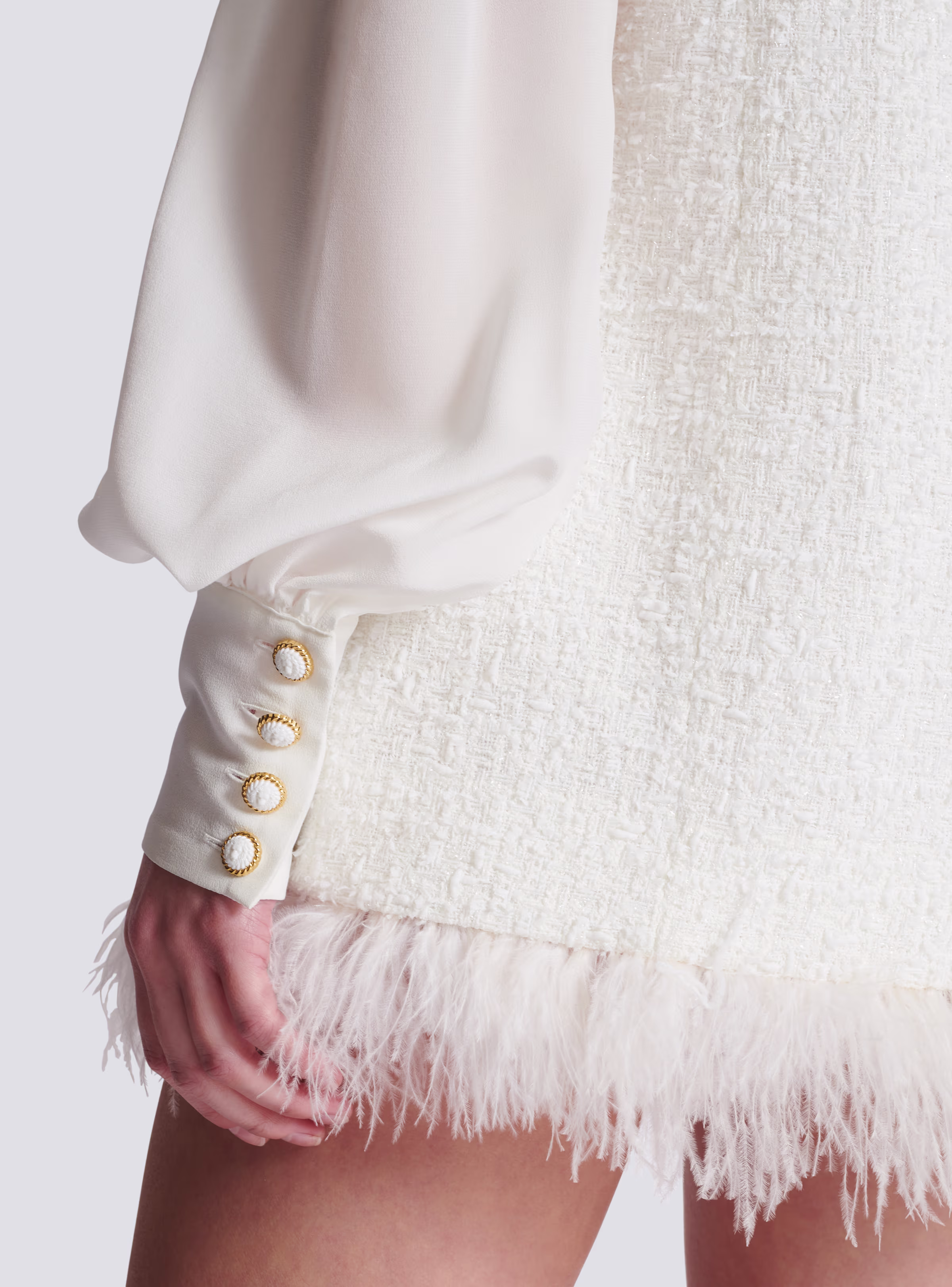 Tweed Dress with Pussy-bow Collar - Image 8