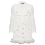 Tweed Dress with Pussy-bow Collar