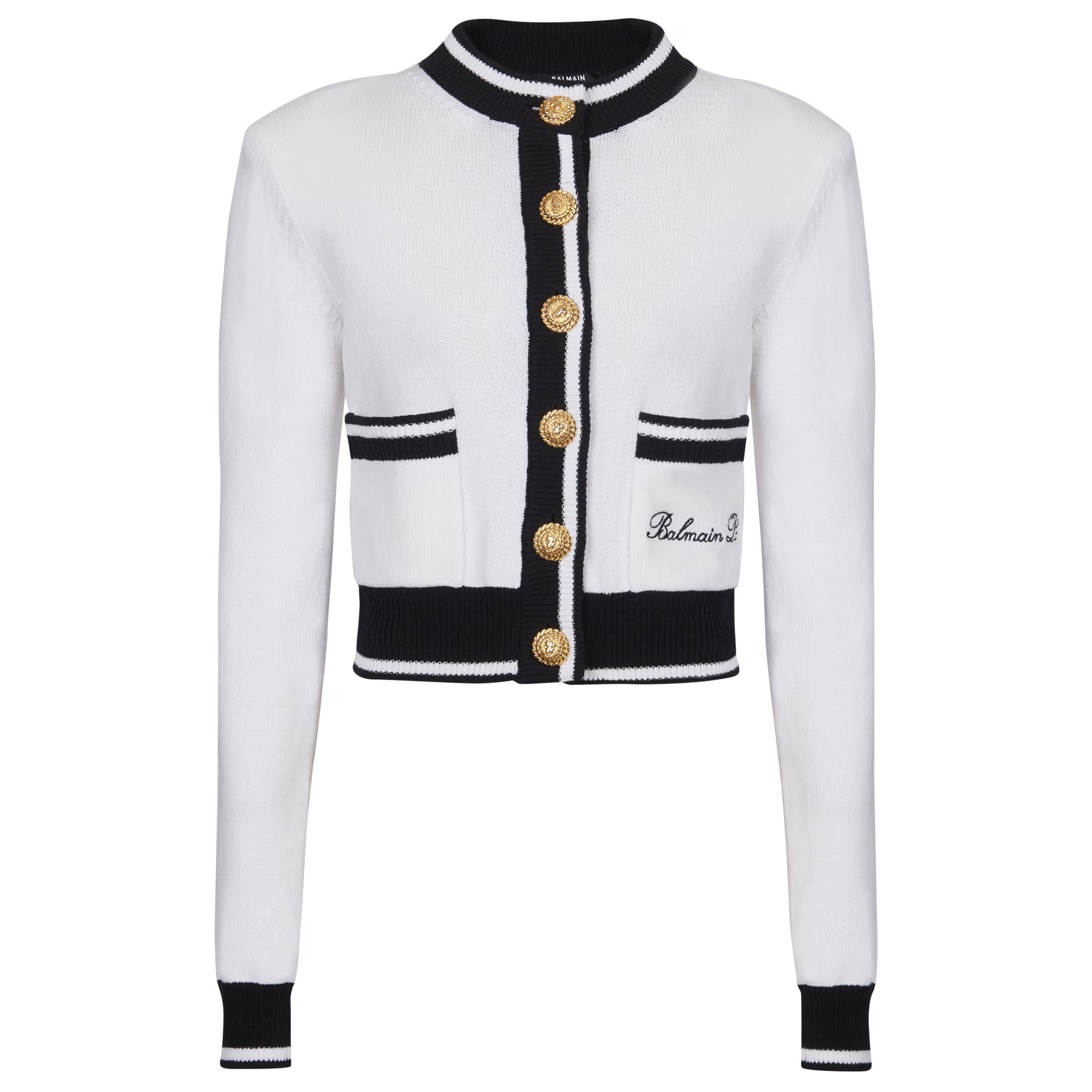 ya24i-vps2q Balmain Signature Knit Cardigan - Image 1